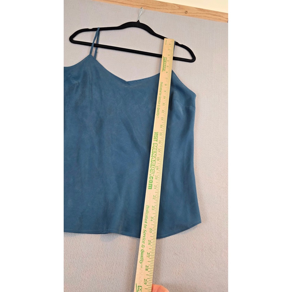 Garnet Hill Womens 100% Silk V-Neck Camisole Teal Blue Size 6 Adjustable Straps - Picture 3 of 8